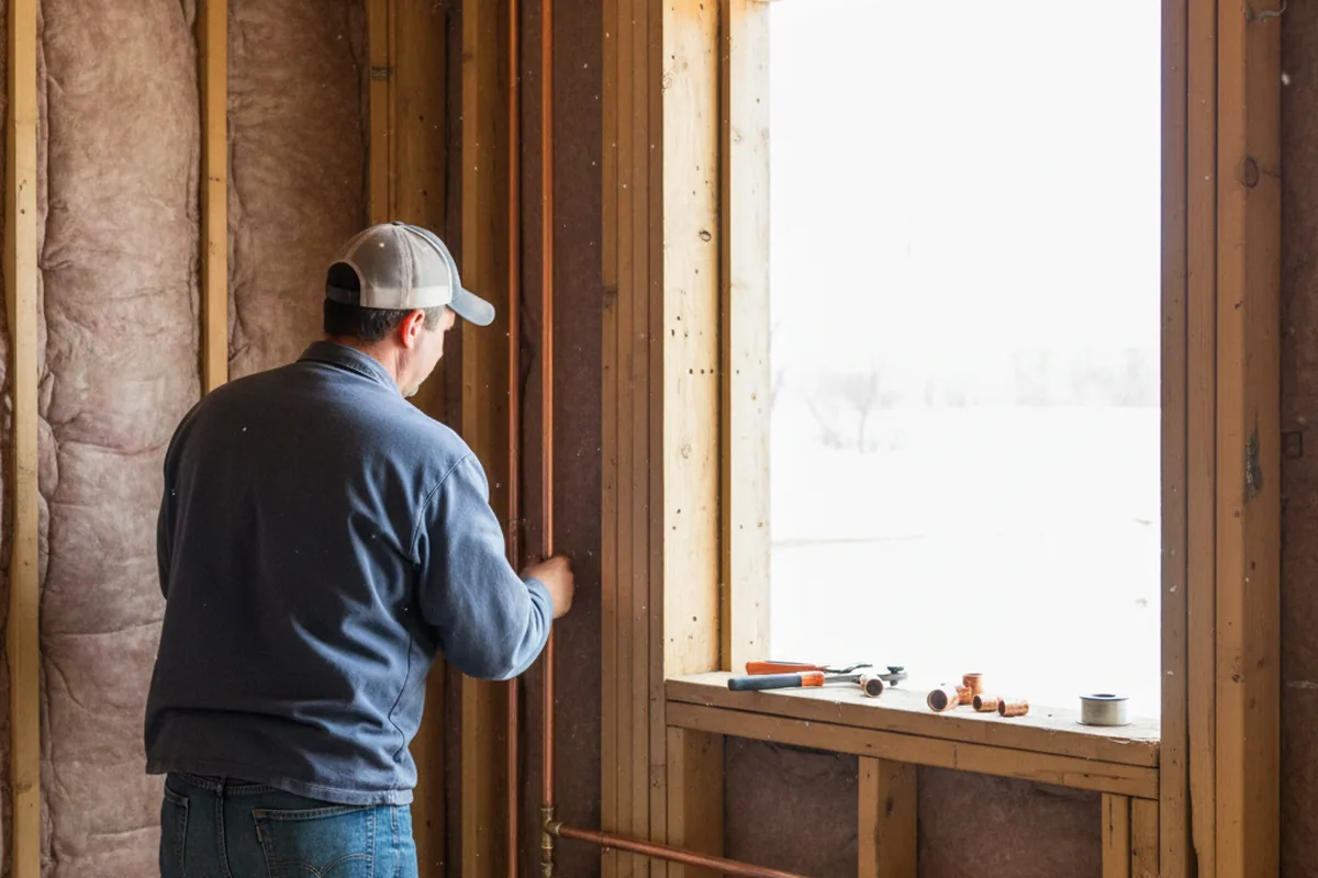 Licensed plumber running new copper supply lines in a Kanawha home